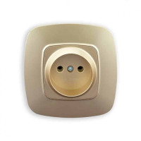 Розетка одинарна без заземлення золото ELA HOROZ ELECTRIC 112-007-0005-030