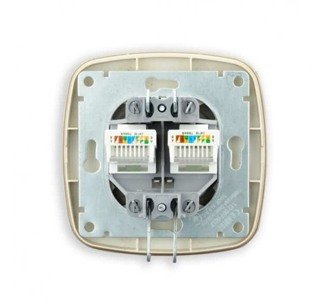 Розетка подвійна комп’ютерна чорний-золото ELA HOROZ ELECTRIC 112-007-0017-040