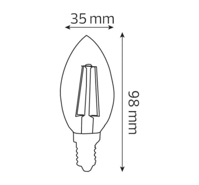 Світлодіодна лампа FILAMENT CANDLE-6 6W 4200 K HOROZ ELECTRIC 001-013-0006-030
