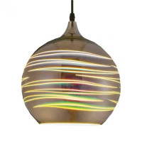 Світильник підвісний LASER Е27 3D-ефект круглий хром HOROZ ELECTRIC 021-004-0001-010