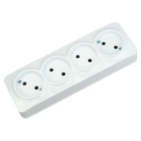 Розетка четверна з заземленням біла POWER MAX-4Е HOROZ ELECTRIC 104-008-0004-010