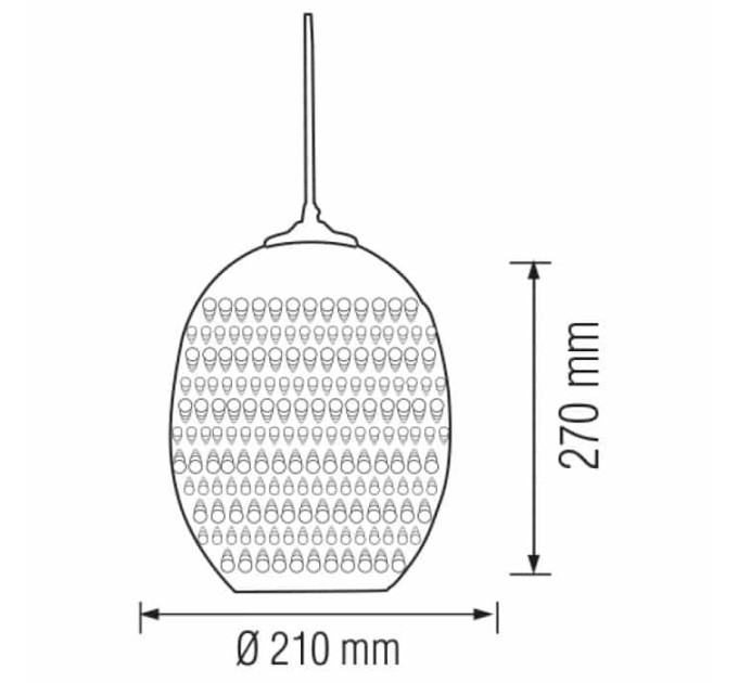Світильник підвісний QUANTUM Е27 3D-ефект овальний мідь HOROZ ELECTRIC 021-006-0002-020