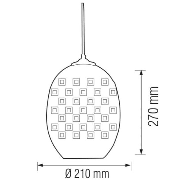 Світильник підвісний SPECTRUM Е27 3D-ефект овальний хром HOROZ ELECTRIC 021-005-0002-010