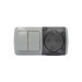 Вимикач EVA сірий 2кл + Розетка з заземленням з кришкою IP54 ( 554-011500-922 )