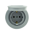 Розетка з заземленням з кришкою сіра xOne OVIVO 406-240000-249