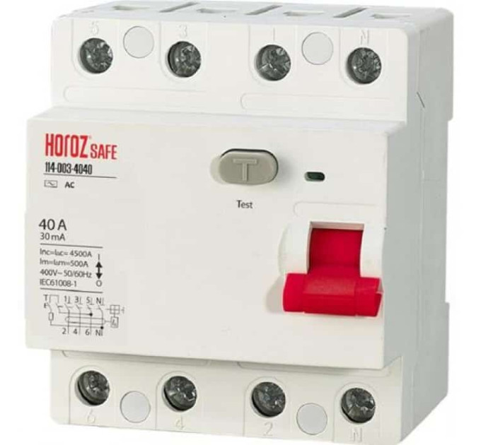 ПЗВ SAFE 40А 4P HOROZ ELECTRIC 114-003-4040-010