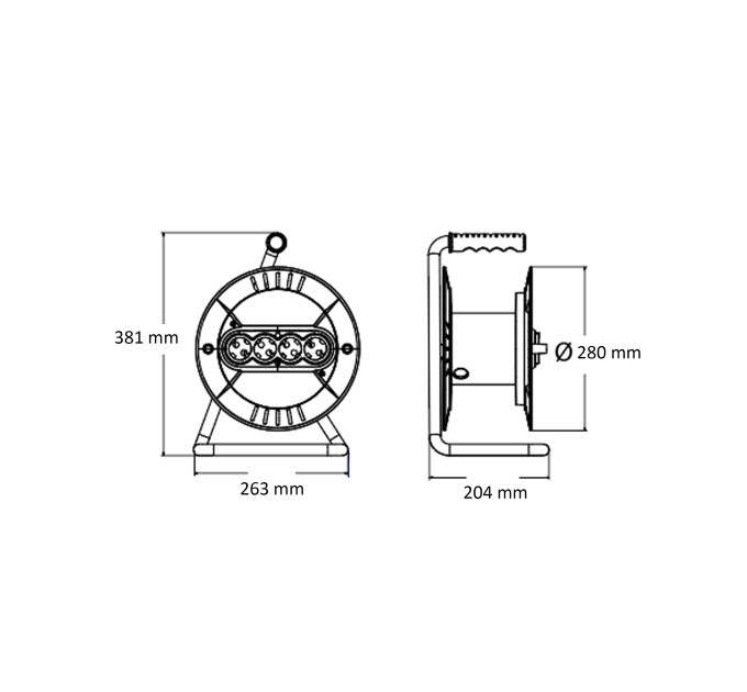 Кабельна котушка NEW без кабеля з заземленням HOROZ ELECTRIC 310-000-101