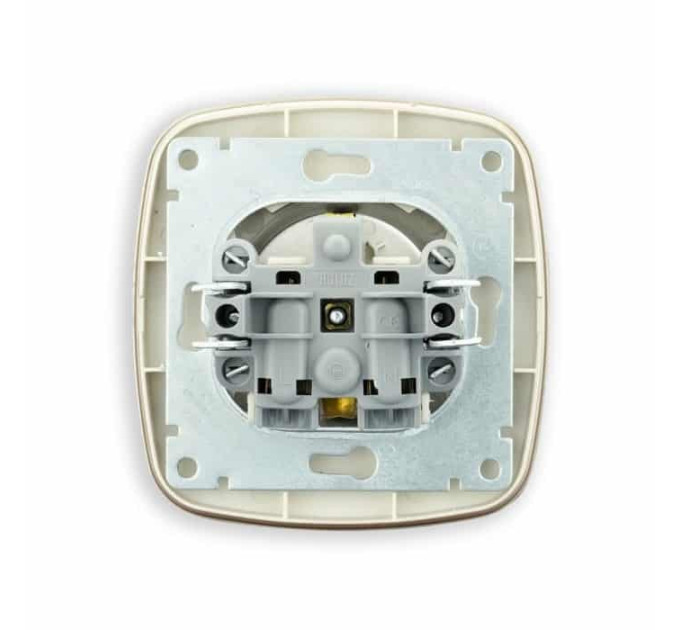 Розетка одинарна з заземленням чорний-золото ELA HOROZ ELECTRIC 112-007-0006-040