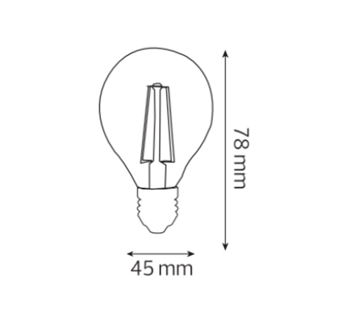Світлодіодна лампа FILAMENT BALL-6 6W Е27 2700К HOROZ ELECTRIC 001-089-0006-040