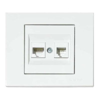 Розетка комп’ютерна двійна (CAT6) біла GRANO OVIVO 400-010300-230