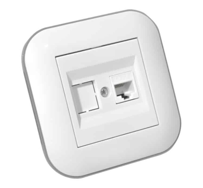 Розетка комп’ютерна (CAT6) LOFT білий+сірий OVIVO 404-010303-229