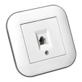Розетка телефонна LOFT білий+сірий OVIVO 404-010303-221