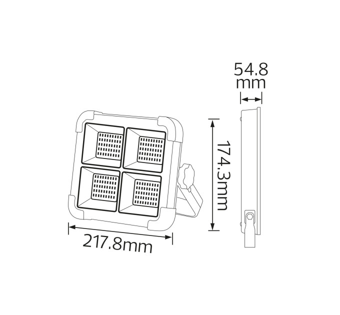 Прожектор світлодіодний на сонячній батареї TURBO-400 400W 3000K-4200K-6400K HOROZ ELECTRIC 068-027-0400-010