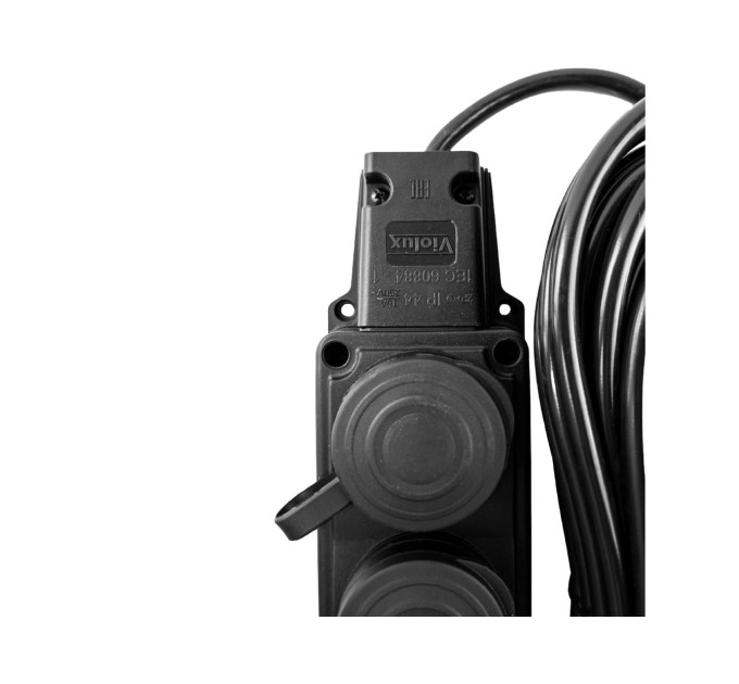 Подовжувач Violux 3р 10м без заземлення чорний IP44 каучук ( 933102 )