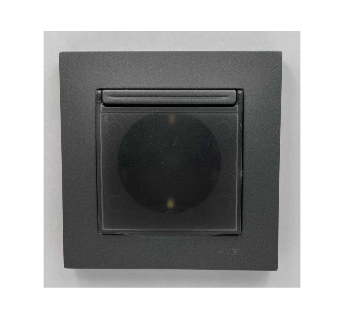Розетка EL-BI VEGA антрацит матовий 1-на з заземленням з кришкою ( 510-016700-218 )