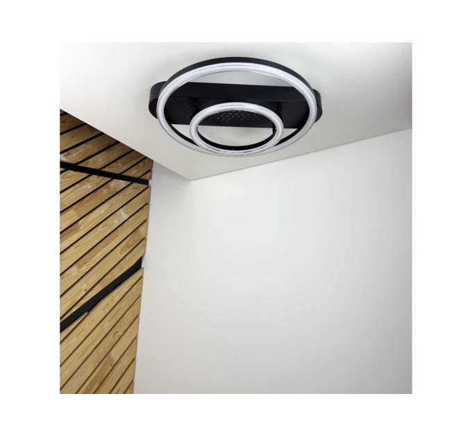 Світильник LED smart KENZO-R+пульт 85W 3000-5000K IP20 круг чорний Violux ( 220665 )