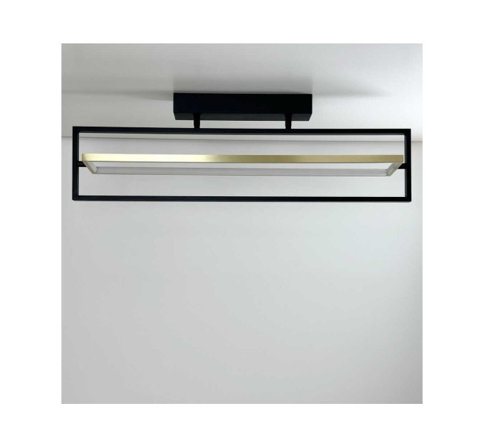 Світильник LED smart PRADA+пульт 60W 3000-5000K IP20 прямокутник чорно-золотий Violux ( 220725 )