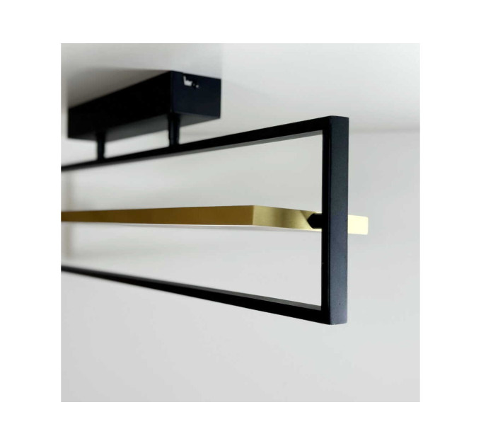 Світильник LED smart PRADA+пульт 60W 3000-5000K IP20 прямокутник чорно-золотий Violux ( 220725 )