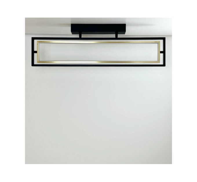 Світильник LED smart PRADA+пульт 60W 3000-5000K IP20 прямокутник чорно-золотий Violux ( 220725 )
