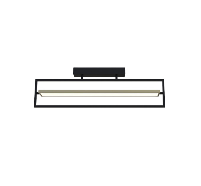 Світильник LED smart PRADA+пульт 60W 3000-5000K IP20 прямокутник чорно-золотий Violux ( 220725 )