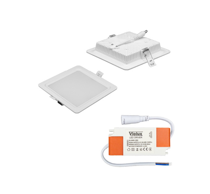 Світильник LED даунлайт Violux ALUMIN 12W 4200K квадрат IP20 ( 121270 )