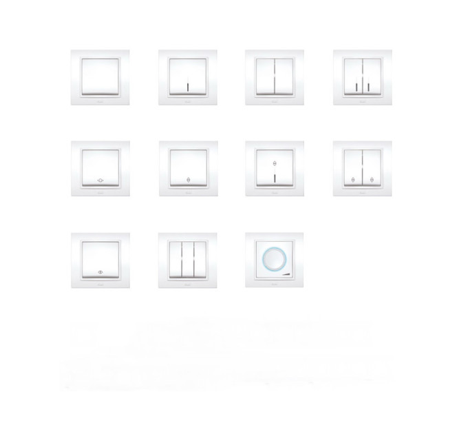 Світлорегулятор ELBI ZENA білий 800W з підсвіткою без рамки ( 609-010200-192 )