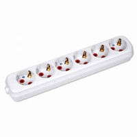 Колодка 6 гнізда з заземленням HOROZ ELECTRIC 200-600-601