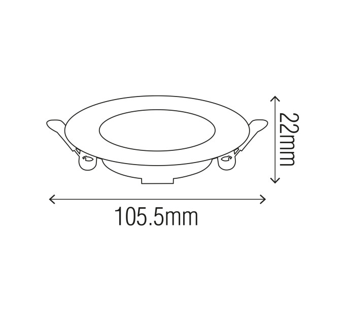 Світлодіодний світильник вбудований LED AURA-5 5W 6400K чорний HOROZ ELECTRIC 016-068-0005-040