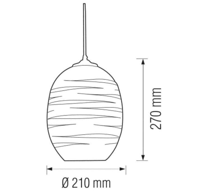 Світильник підвісний LASER Е27 3D-ефект овальний хром HOROZ ELECTRIC 021-004-0002-010