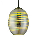 Світильник підвісний LASER Е27 3D-ефект овальний хром HOROZ ELECTRIC 021-004-0002-010