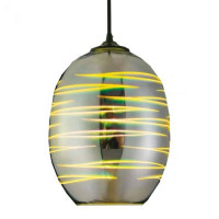Світильник підвісний LASER Е27 3D-ефект овальний хром HOROZ ELECTRIC 021-004-0002-010