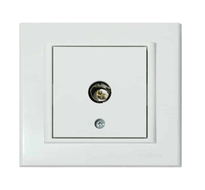 Розетка ТВ прохідна біла MINA OVIVO 401-010300-224