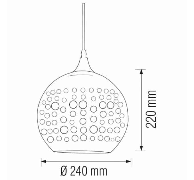 Світильник підвісний RADIAN Е27 3D-ефект круглий хром HOROZ ELECTRIC 021-007-0001-010