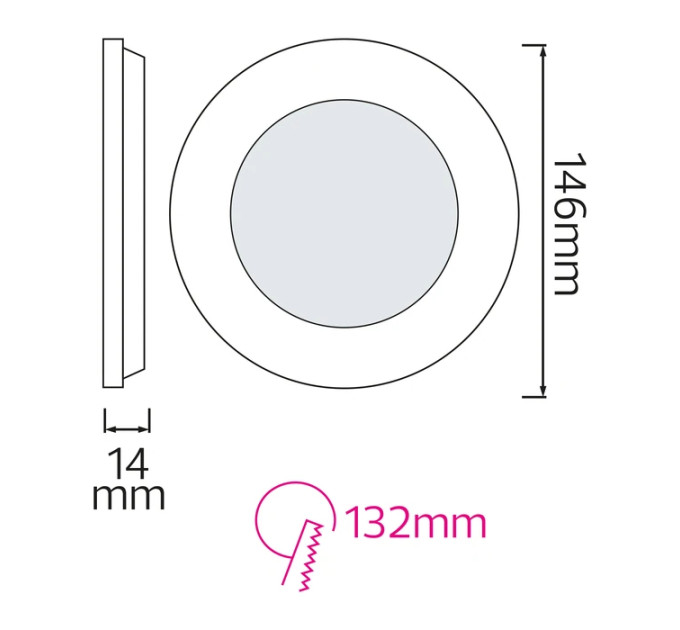 Світлодіодний світильник врізний Slim-9 9W 4200К HOROZ ELECTRIC 056-003-0009-050
