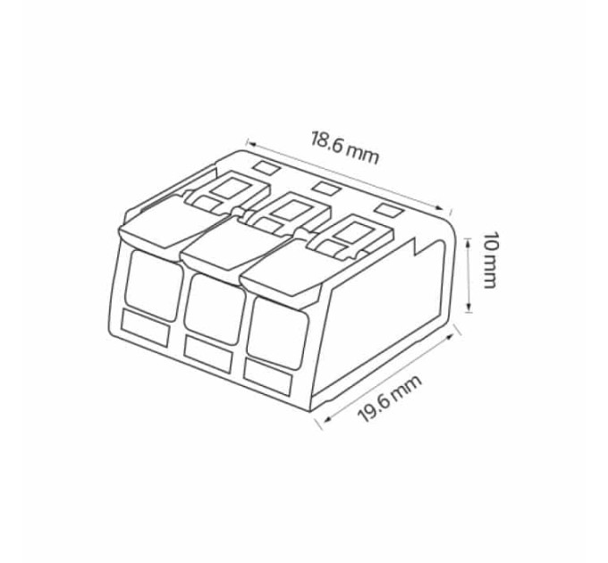 Клемник 3-х полюсний SLIM CONNECTOR-3 HOROZ ELECTRIC 103-002-0003-010