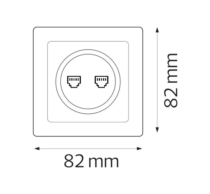 Розетка подвійна комп’ютерна TINA HOROZ ELECTRIC 112-005-0015-010