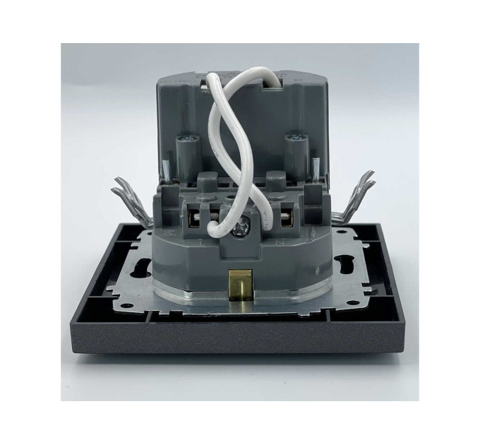 Розетка EL-BI VEGA антрацит матовий 1-на з/з + 2USB (Type C+A) ( 510-016700-334 )