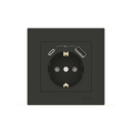 Розетка EL-BI VEGA антрацит матовий 1-на з/з + 2USB (Type C+A) ( 510-016700-334 )