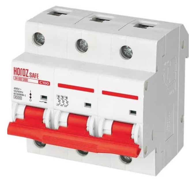 Автоматичний вимикач SAFE 100А 3P С HOROZ ELECTRIC 114-002-3100-010