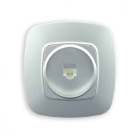 Розетка телефонна срібло ELA HOROZ ELECTRIC 112-007-0010-020