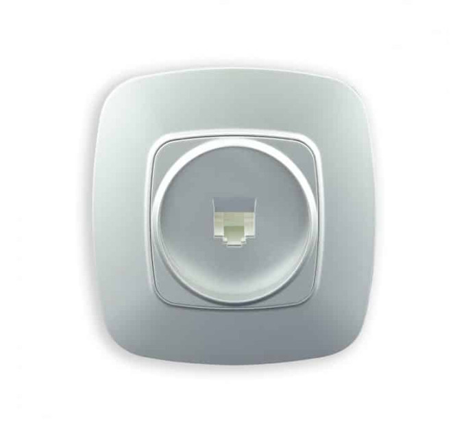 Розетка телефонна срібло ELA HOROZ ELECTRIC 112-007-0010-020