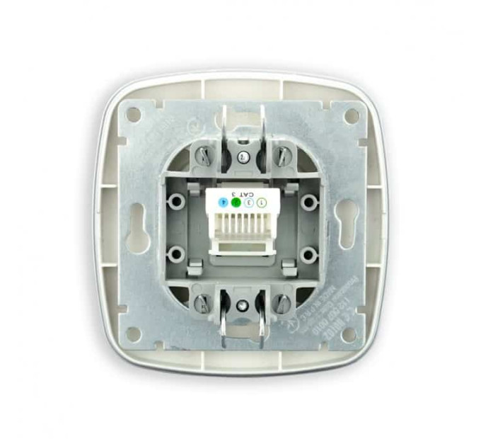 Розетка телефонна срібло ELA HOROZ ELECTRIC 112-007-0010-020