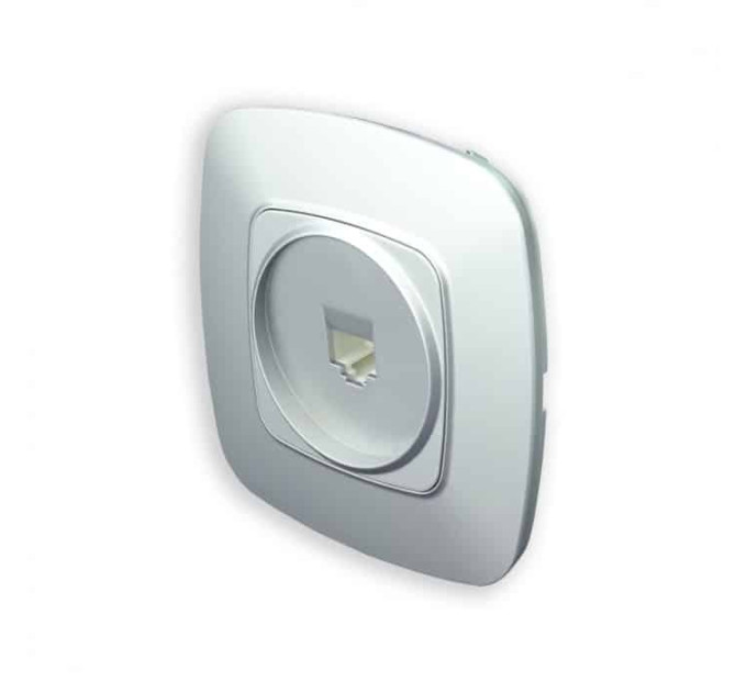 Розетка телефонна срібло ELA HOROZ ELECTRIC 112-007-0010-020