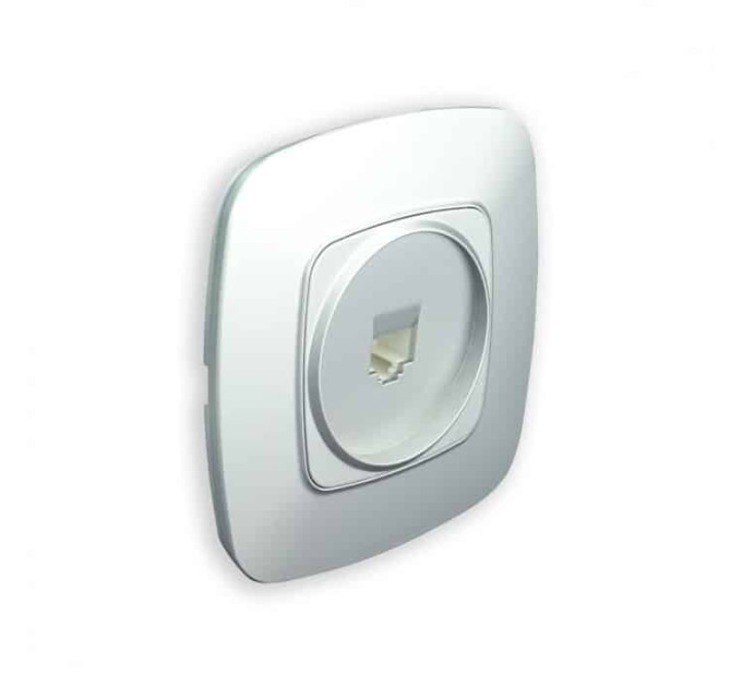 Розетка телефонна срібло ELA HOROZ ELECTRIC 112-007-0010-020