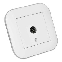 Розетка ТВ прохідна LOFT білий+сірий OVIVO 404-010303-224