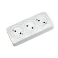 Розетка потрійна без заземлення біла POWER MAX-3 HOROZ ELECTRIC 104-008-0001-010
