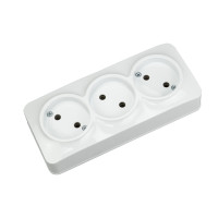 Розетка потрійна без заземлення біла POWER MAX-3 HOROZ ELECTRIC 104-008-0001-010