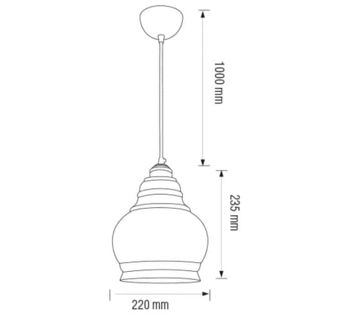 Світильник підвісний RONDO титановий HOROZ ELECTRIC 021-018-0001-010