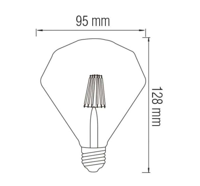 Світлодіодна лампа Filament RUSTIC DIAMOND-4 4W E27 2200К HOROZ ELECTRIC 001-034-0004-010