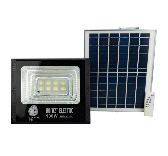 Прожектор світлодіодний з сонячною панеллю TIGER-100 100W 6400K HOROZ ELECTRIC 068-012-0100-010